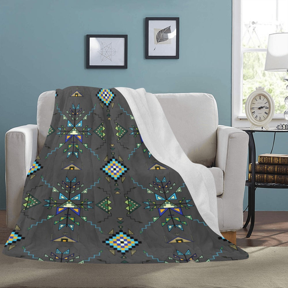 Bear Shield Gray X-Large Micro Fleece Blanket"