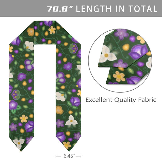 Midnight Moss Bloom Forest Graduation Stole
