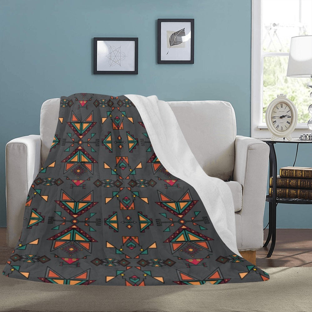 Arrow dawn Gray X-Large Micro Fleece Blanket