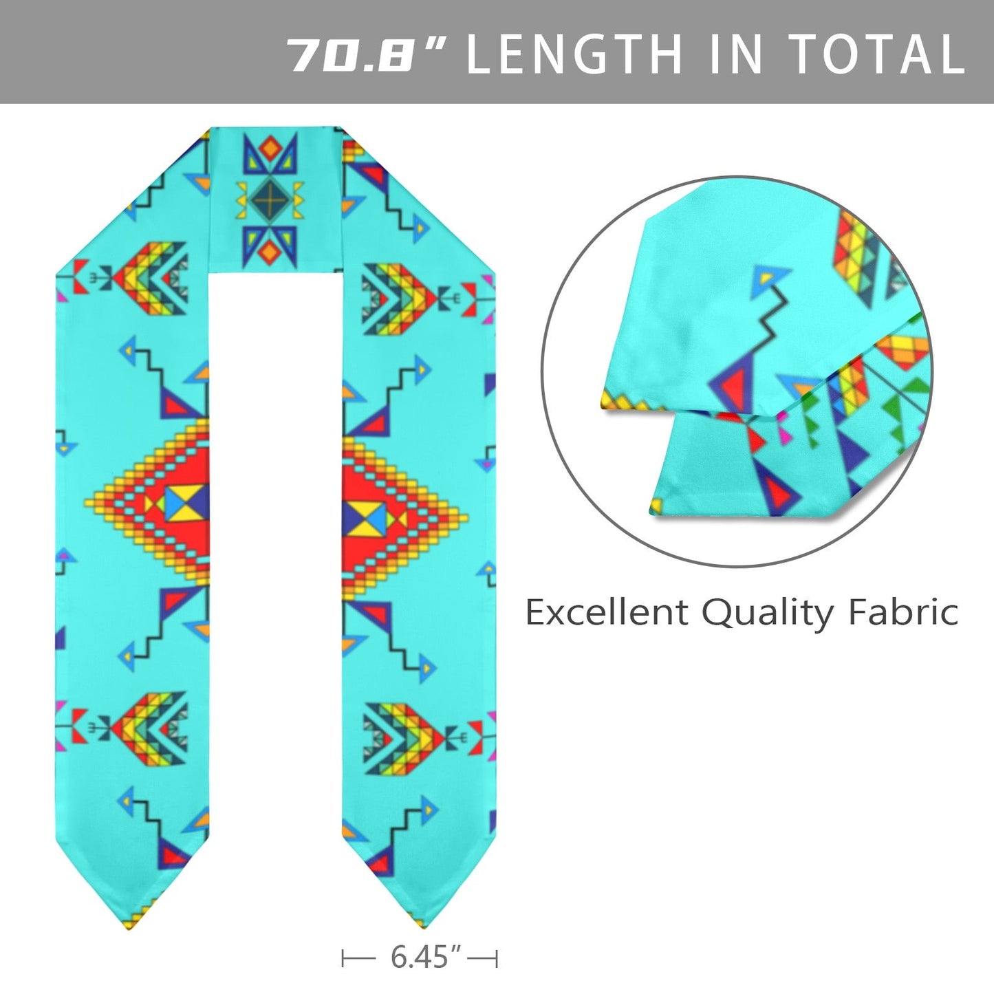 Buffalo Jump Turquoise Graduation Stole