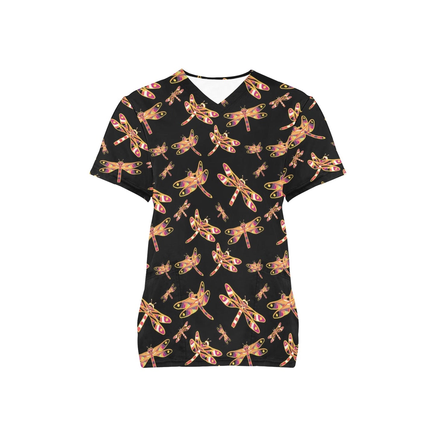 Gathering Yellow Black Scrub Top