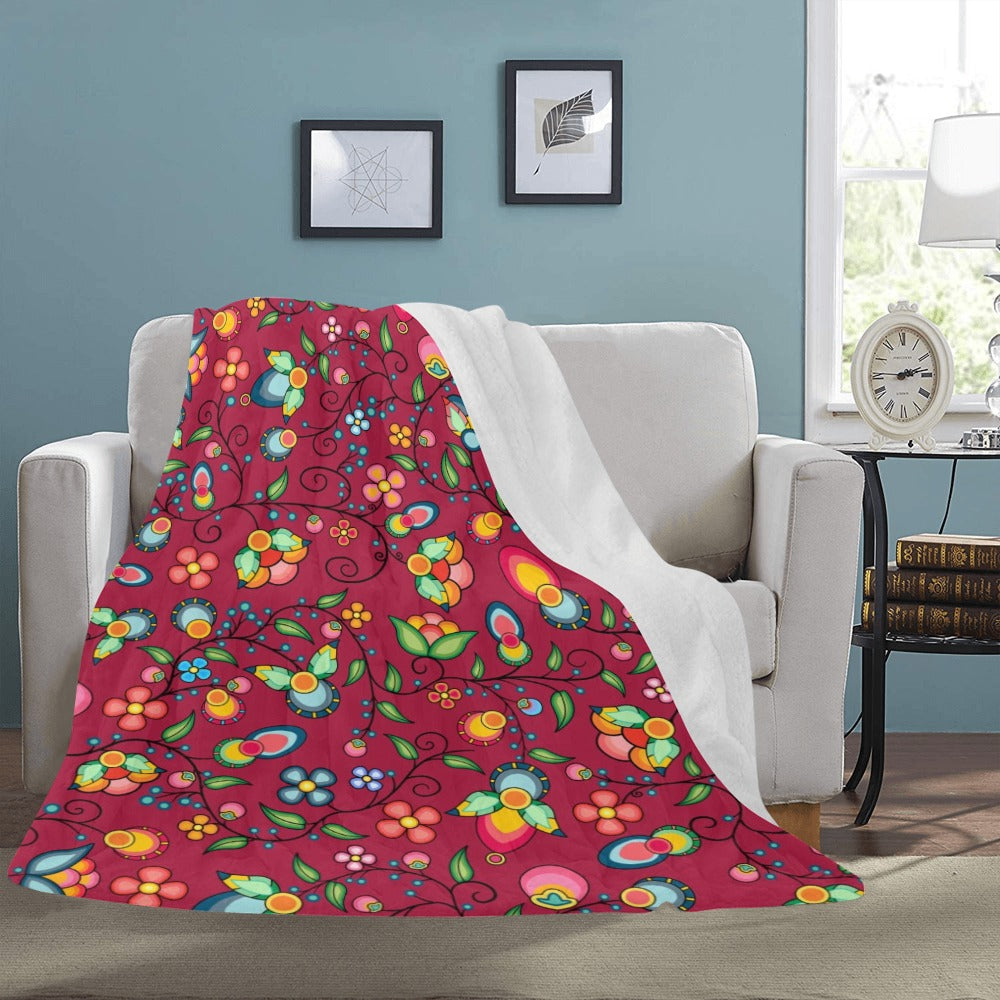 Floral Bounty Magenta X-Large Micro Fleece Blanket