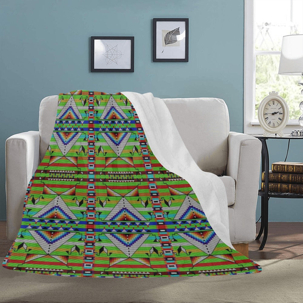 Medicine Blessing Lime Green X-Large Micro Fleece Blanket