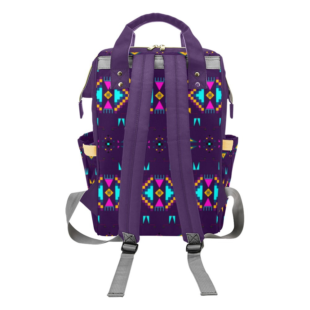 Rite of Passage Dark Purple Multi-Function Diaper Backpack