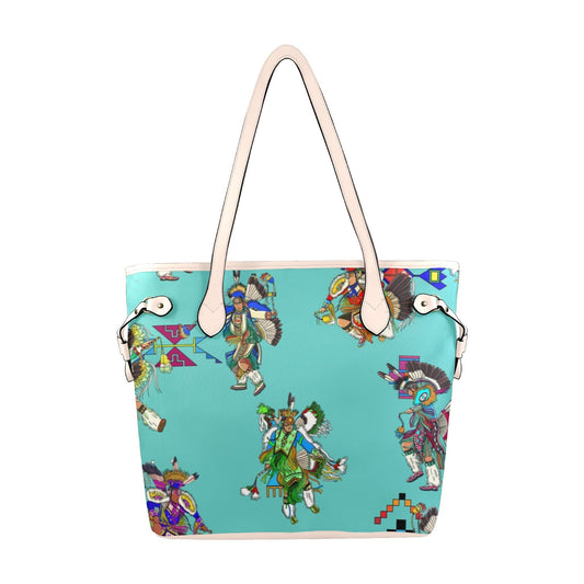 Men's Fancy Dancers Eggshell Blue Clover Canvas Tote Bag