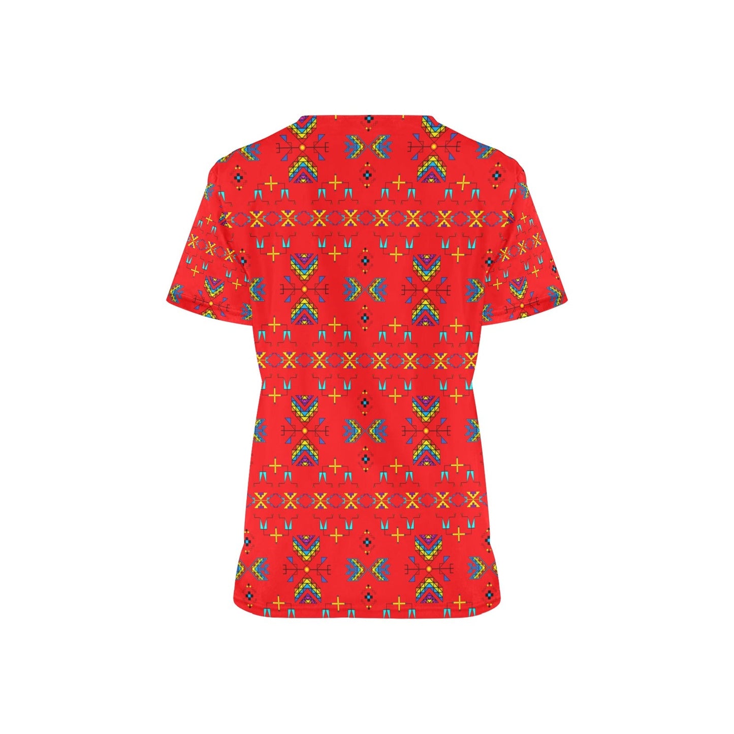 Rainy Chief Rainbow Red Scrub Top