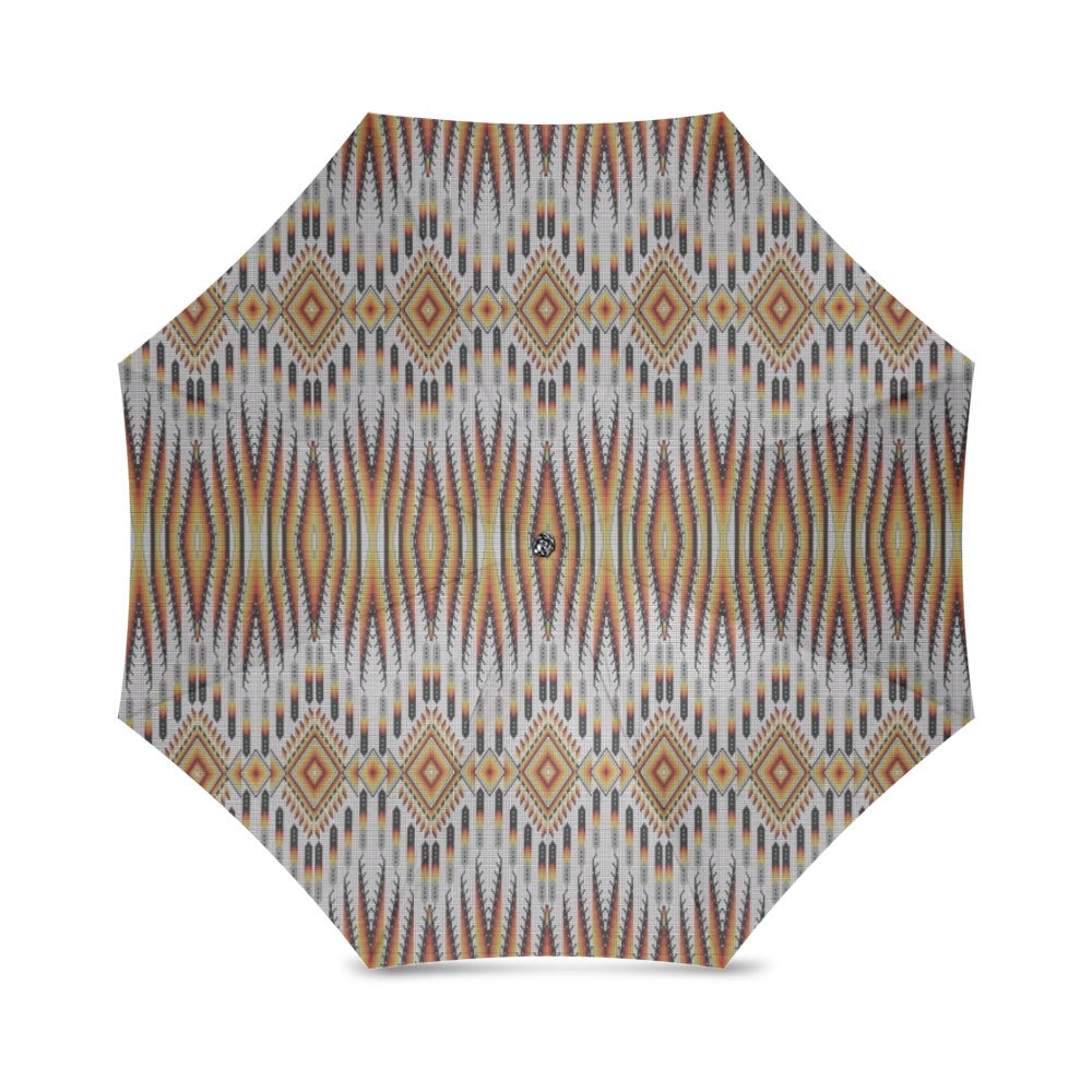 Fire Feather White Foldable Umbrella