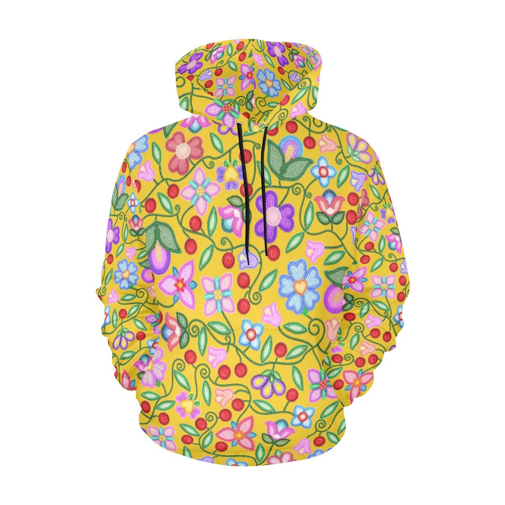 Petal Harmony Ochre Hoodie for Men