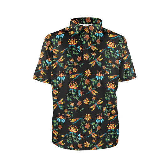 Dragon Lily Noir Polo Shirt