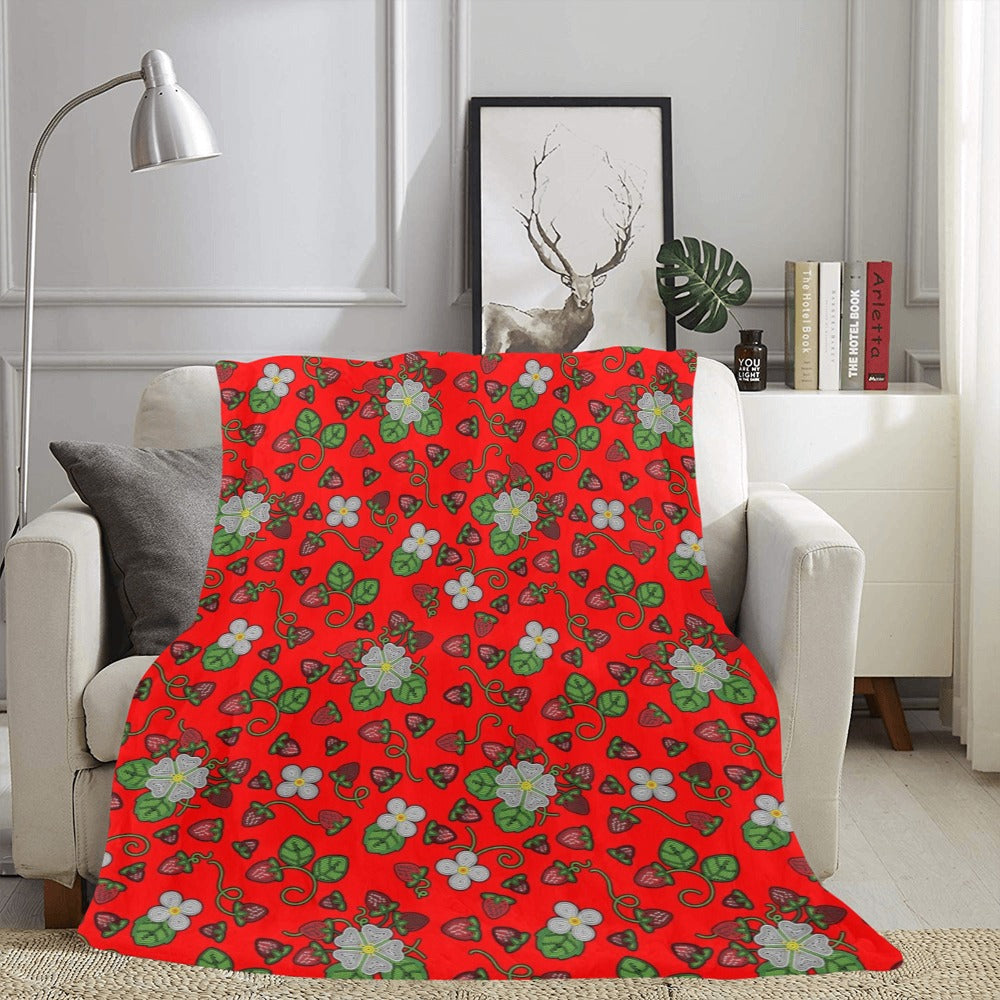 Strawberry Dreams Fire X-Large Micro Fleece Blanket