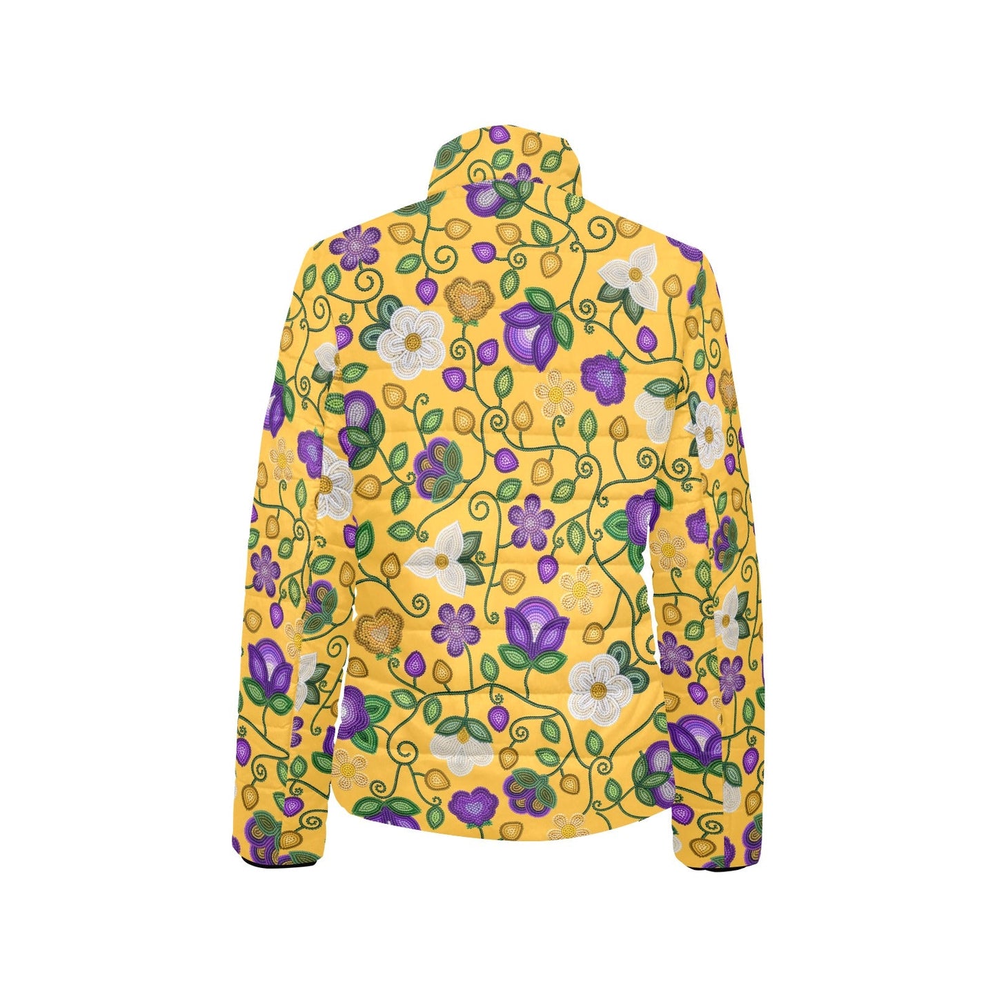 Midnight Moss Bloom Yellow Stand Collar Jacket