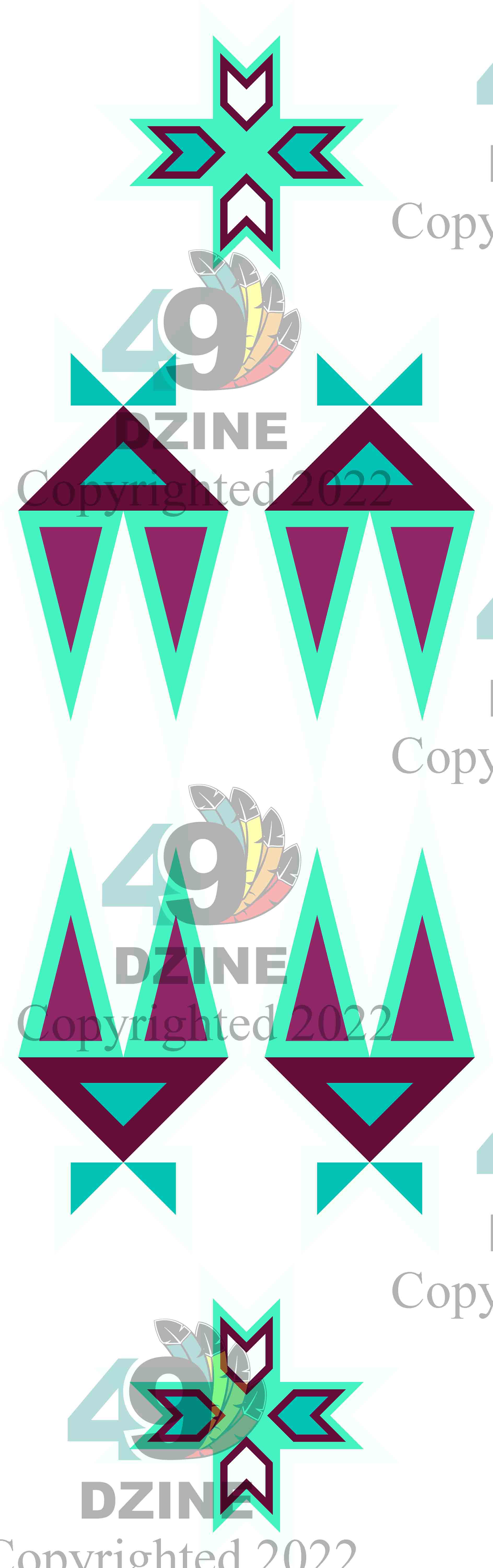 14-inch Geometric Transfer Four Directions Lodges Transfers 49 Dzine Four Directions Lodges Berry 