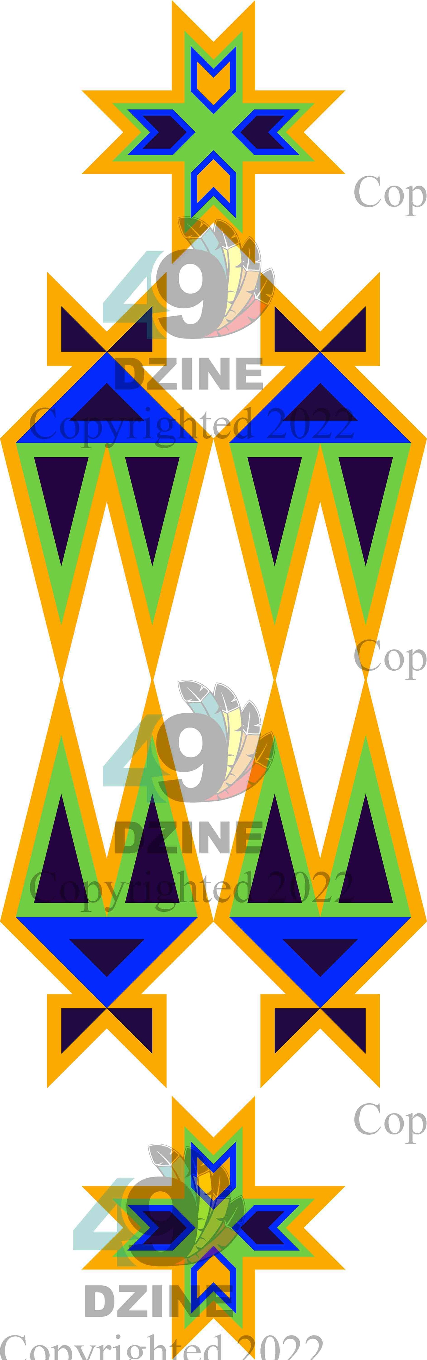 14-inch Geometric Transfer Four Directions Lodges Transfers 49 Dzine Four Directions Lodges Orange 