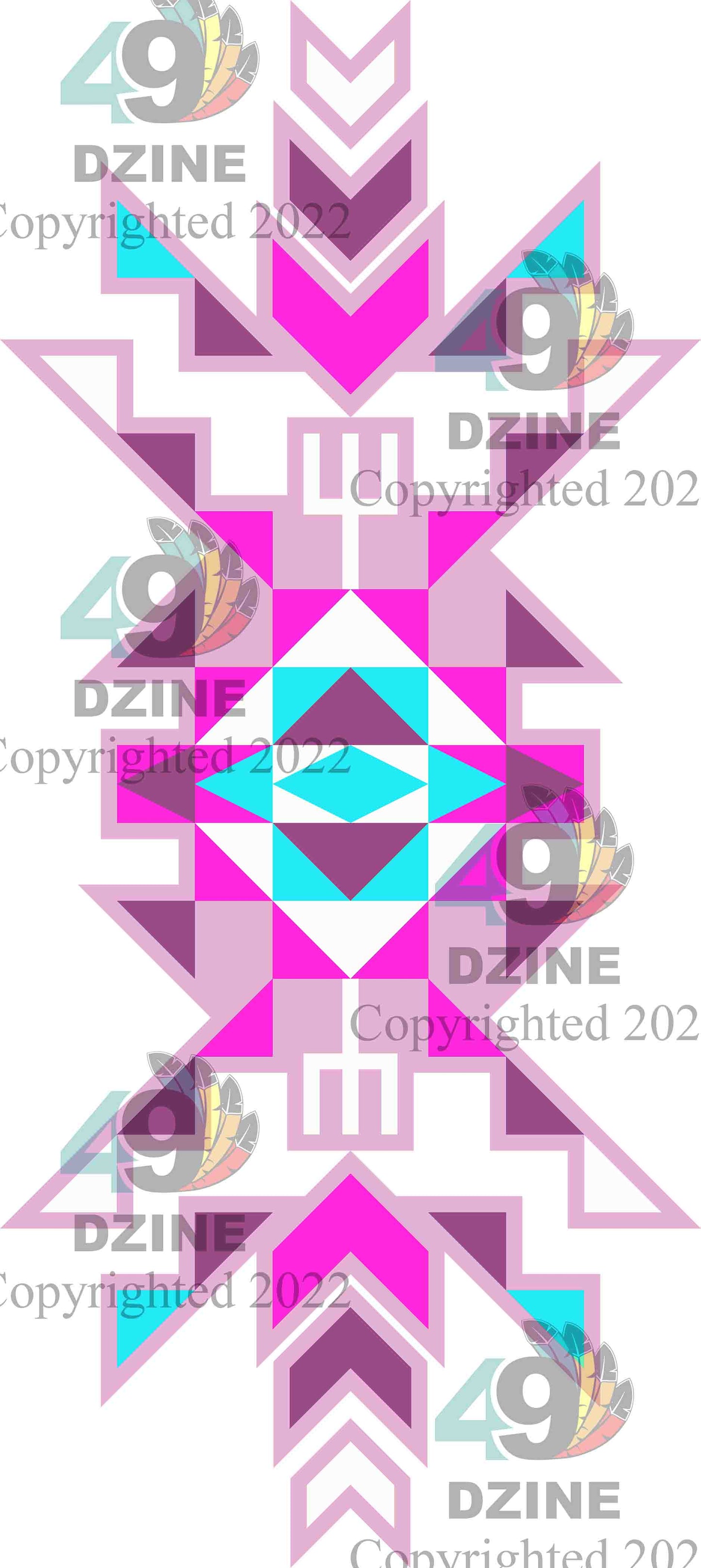 14-inch Geometric Transfer Geo Sunset Transfers 49 Dzine Sunset Geo Pink 