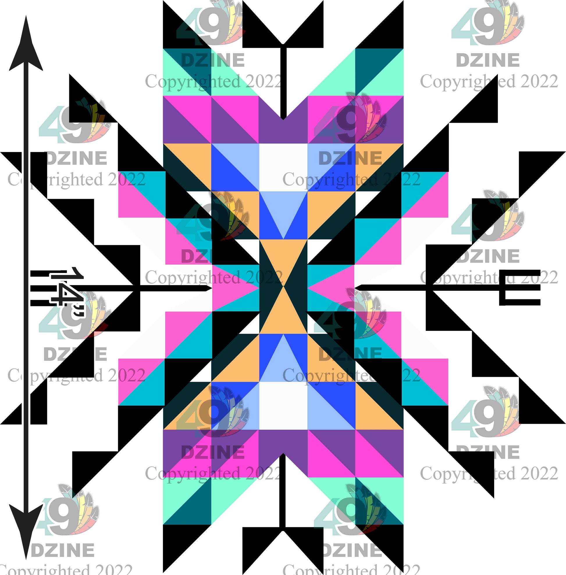 14-inch Geometric Transfer Medicine Lodge Transfers 49 Dzine 