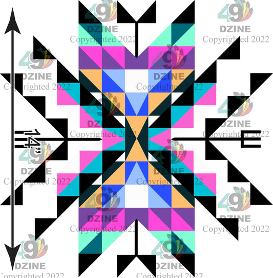 14-inch Geometric Transfer Medicine Lodge Transfers 49 Dzine 