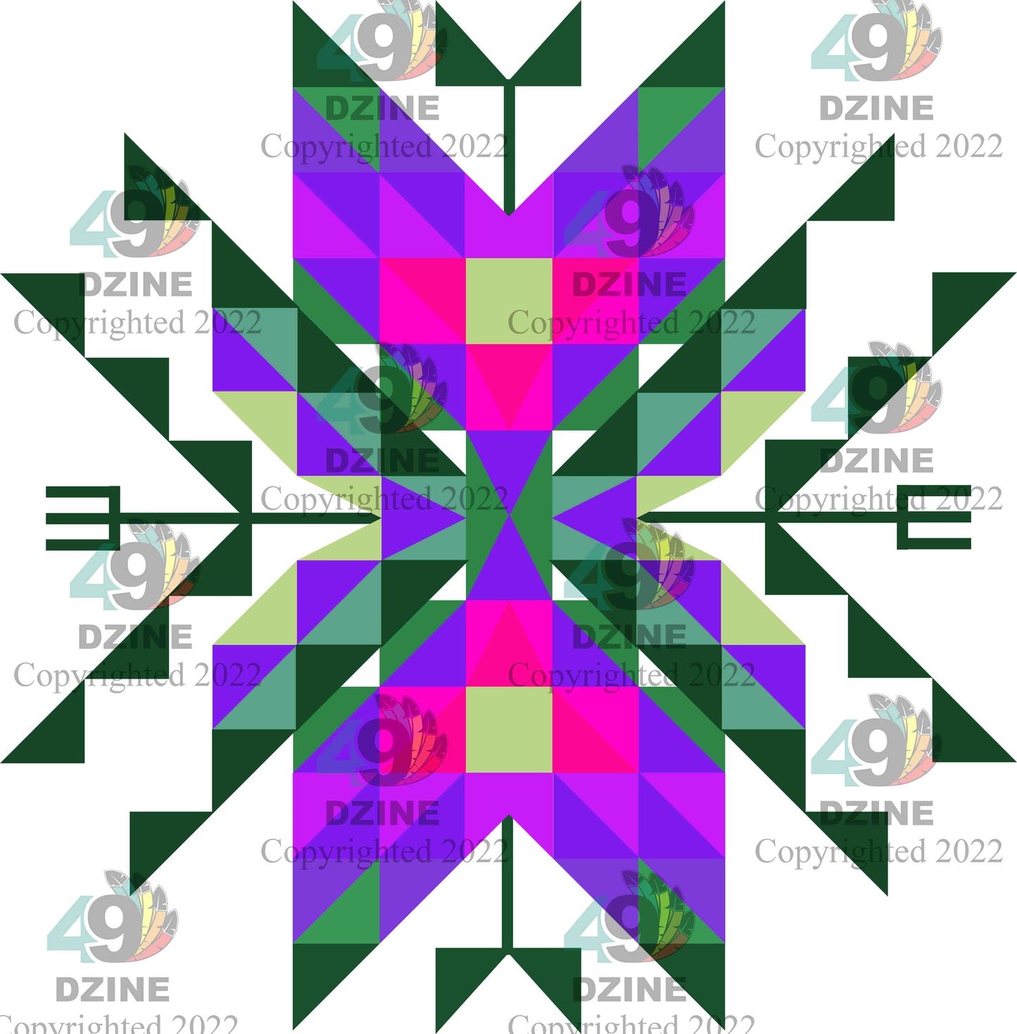 14-inch Geometric Transfer Medicine Lodge Transfers 49 Dzine Medicine Lodge Forest 