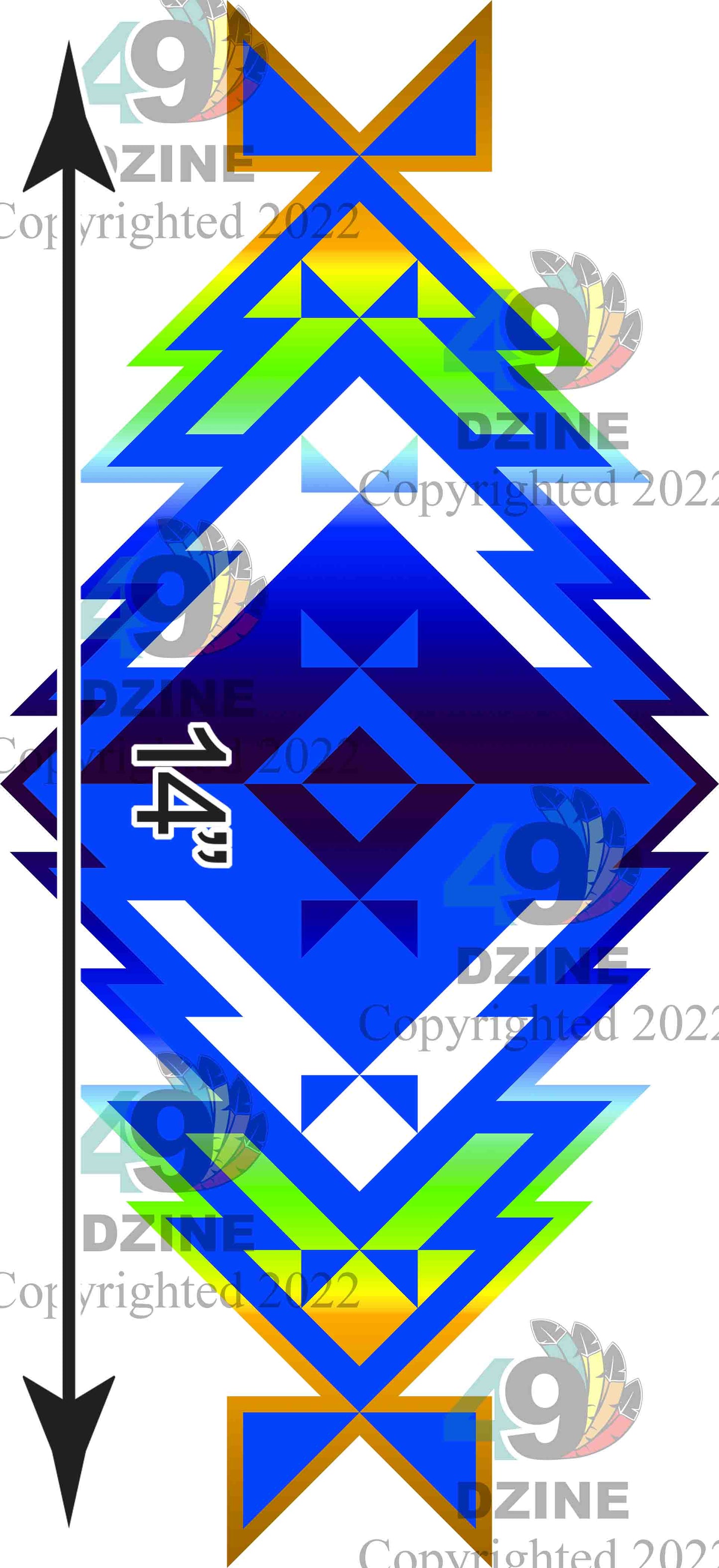 14-inch Geometric Transfer Meta Tipi Transfers 49 Dzine 