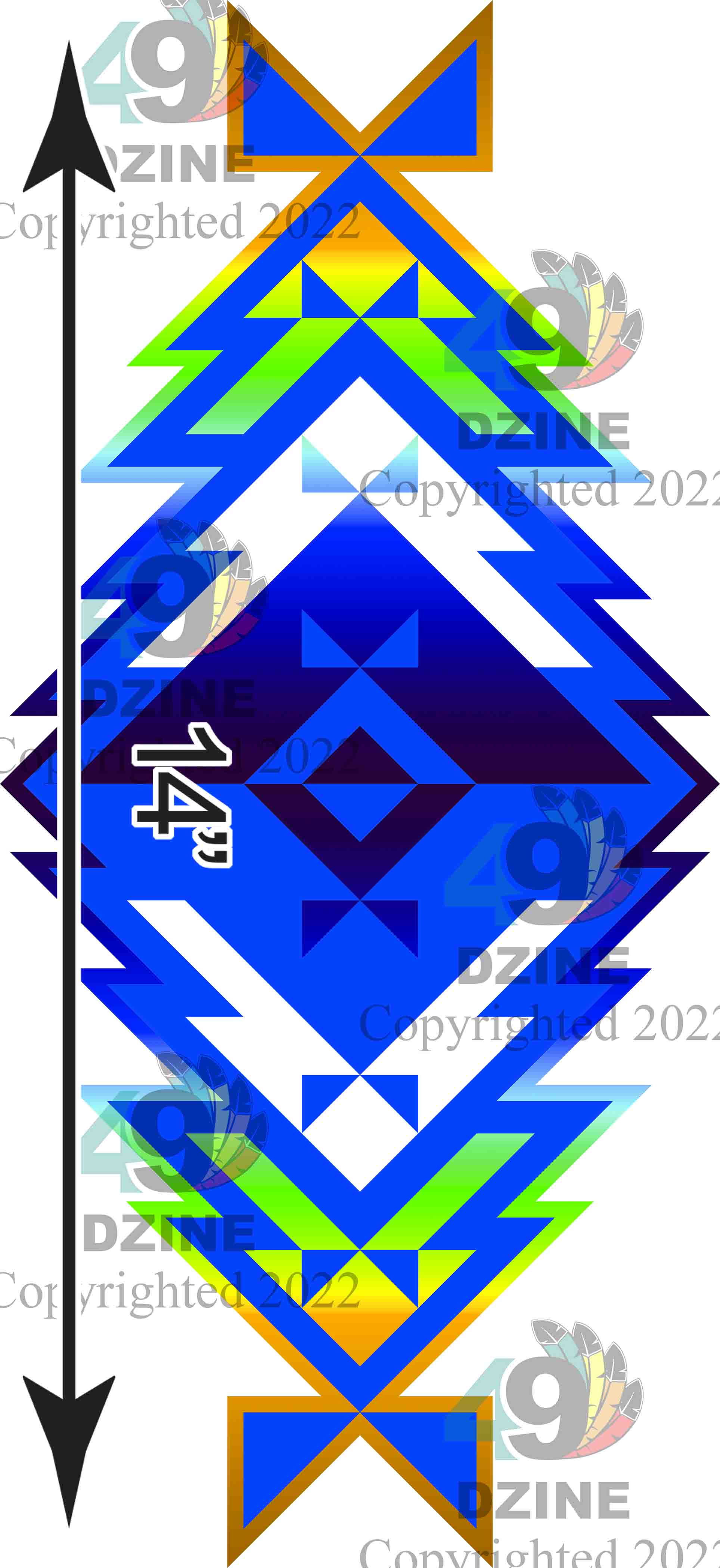 14-inch Geometric Transfer Meta Tipi Transfers 49 Dzine 