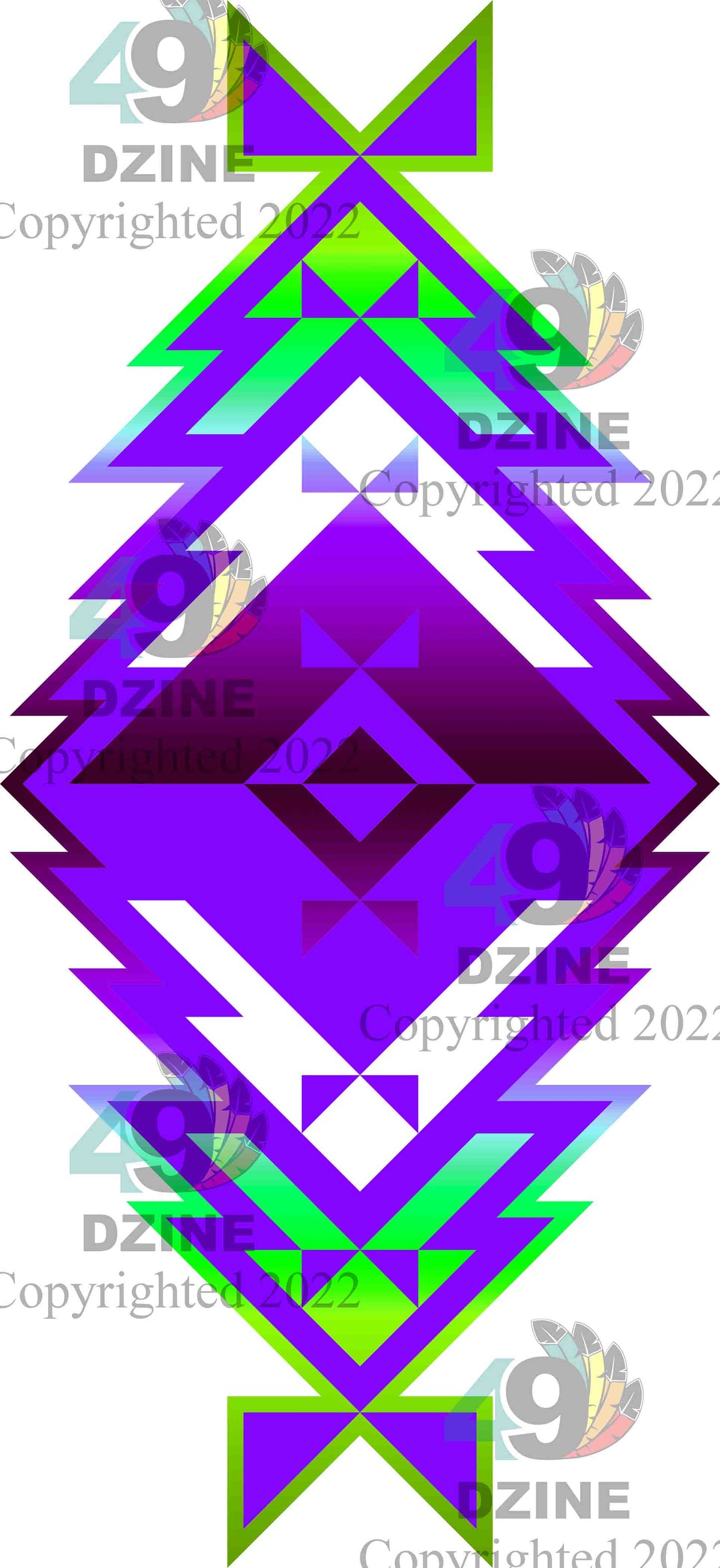 14-inch Geometric Transfer Meta Tipi Transfers 49 Dzine Meta Tipi Purple 