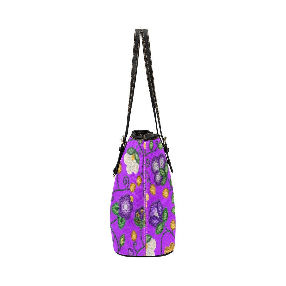 Midnight Moss Bloom Purple Leather Tote