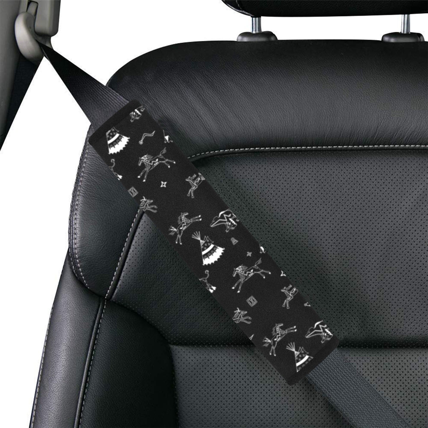 Ledger Dabbles Black Car Seat Belt Cover