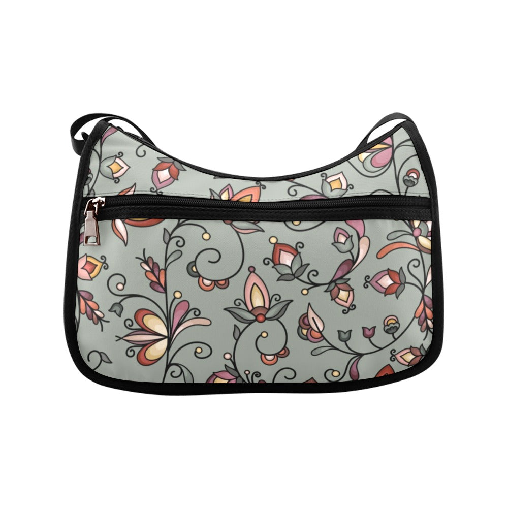 Burnt Sky Petals Green Crossbody Bag
