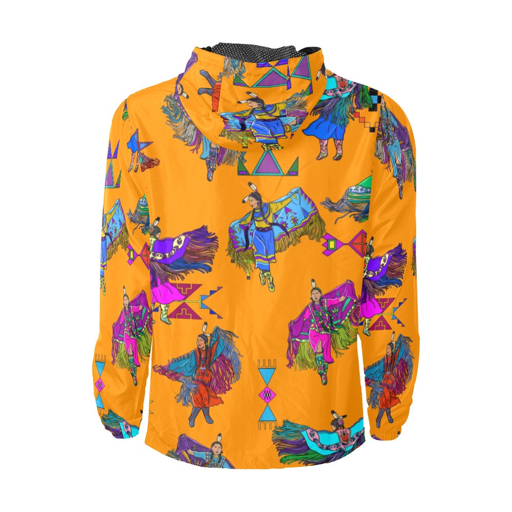 Women's Fancy Dancers Orange Men's Windbreaker