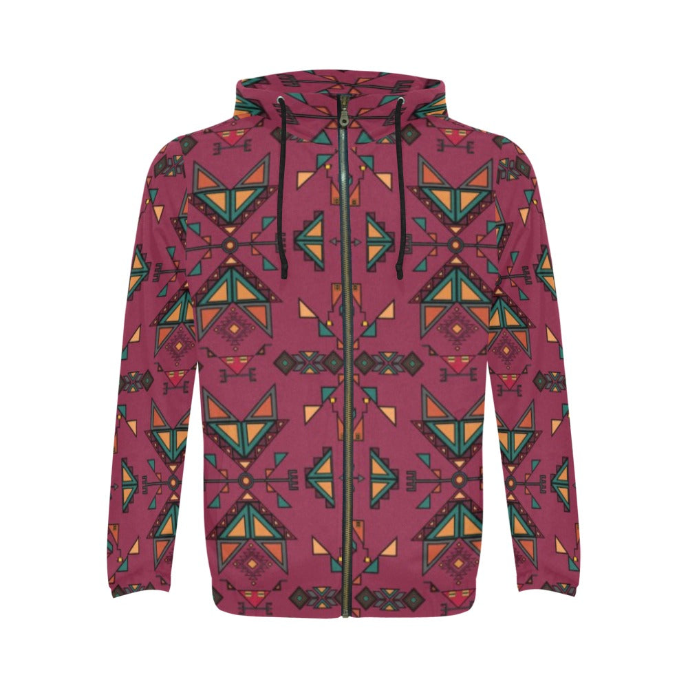 Arrow Dawn Maroon Zip Hoodie