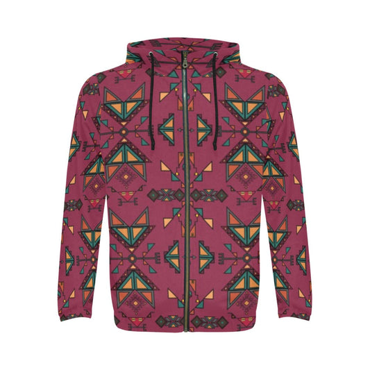 Arrow Dawn Maroon Zip Hoodie