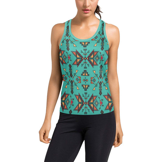 Arrow Dawn Turquoise Women's Racerback Tank Top