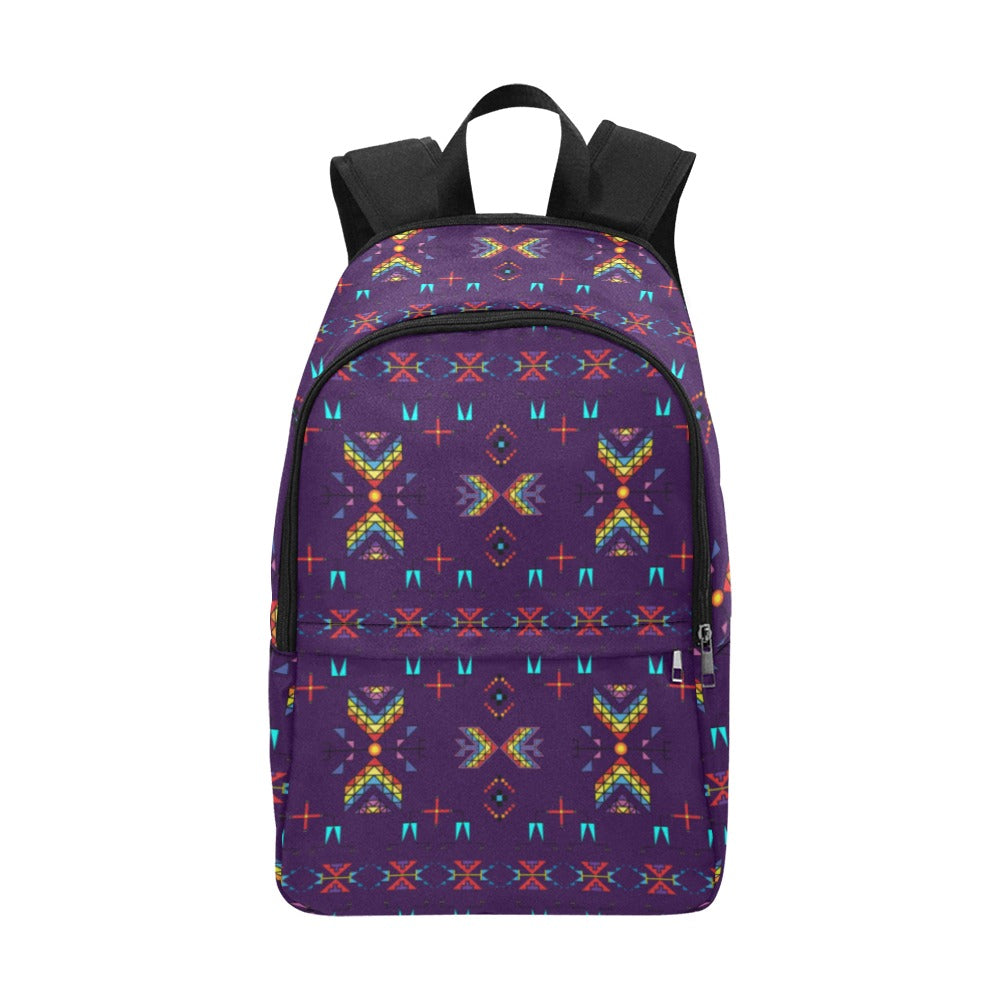 Rainy Chief Rainbow Dark Purple Fabric Backpack for Adult