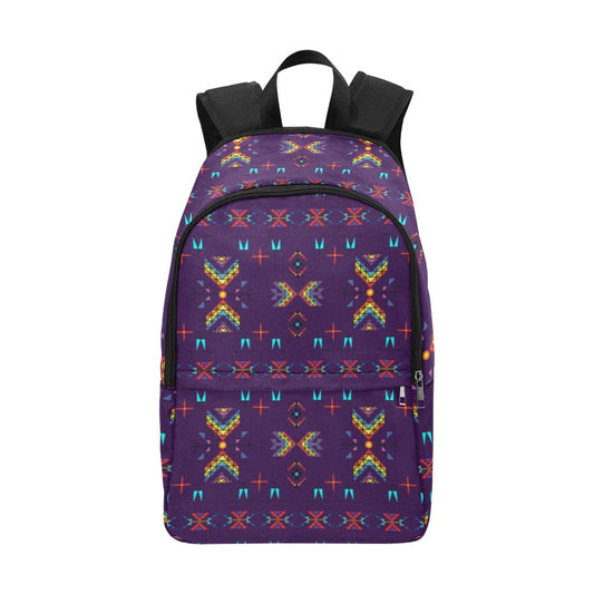 Rainy Chief Rainbow Dark Purple Fabric Backpack for Adult