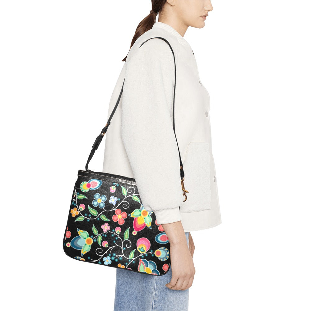 Floral Bounty Black Small Shoulder Bag