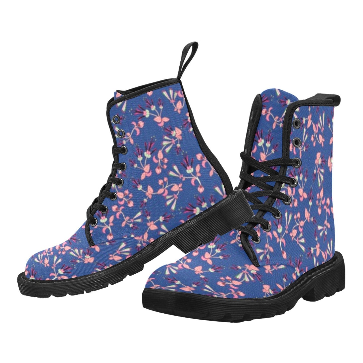 Swift Floral Peach Blue Boots for Men