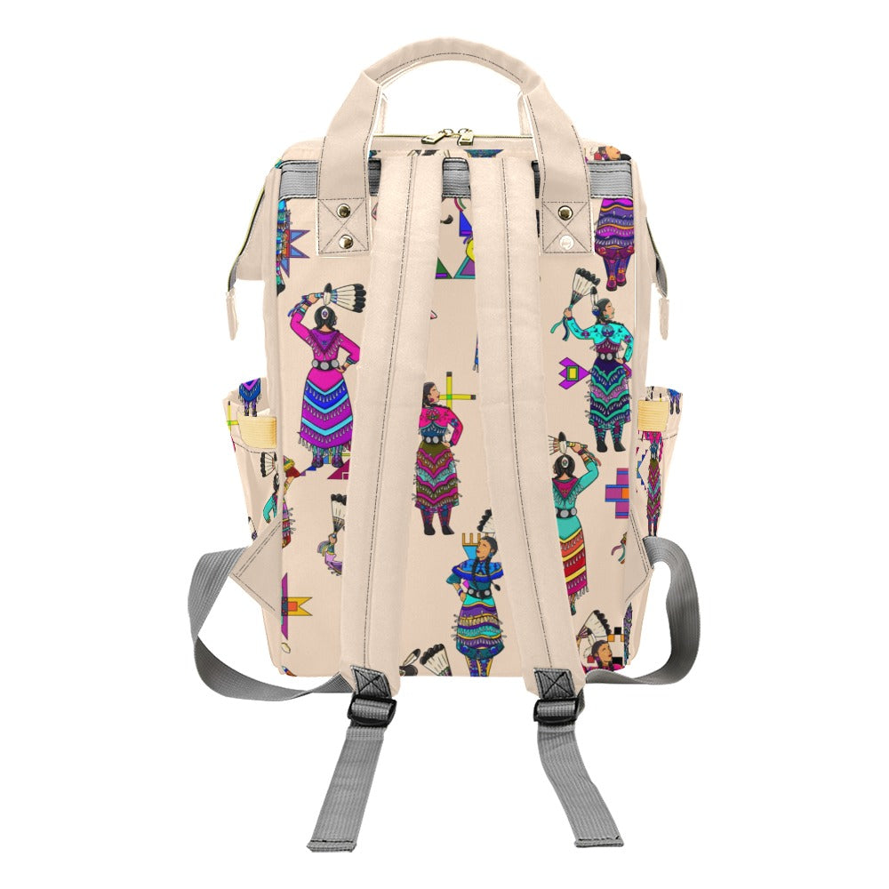 Women's Jingle Dancers Muslin Multi-Function Diaper Backpack