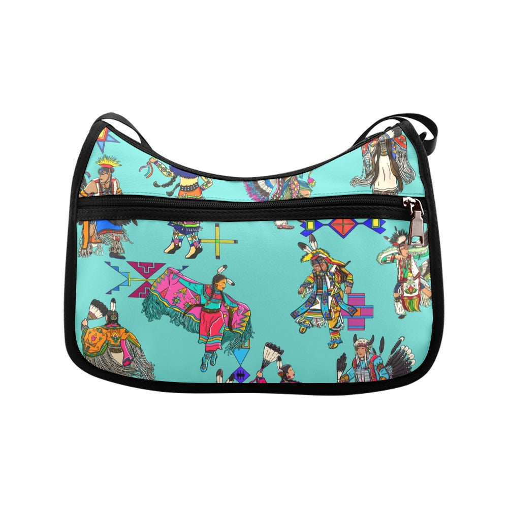 Grand Entry Dancers Eggshell Blue Crossbody Bag