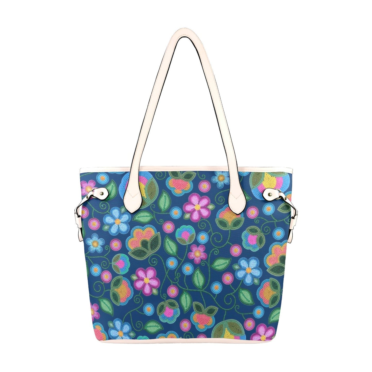 Turquoise Sunbeam Blue Clover Canvas Tote