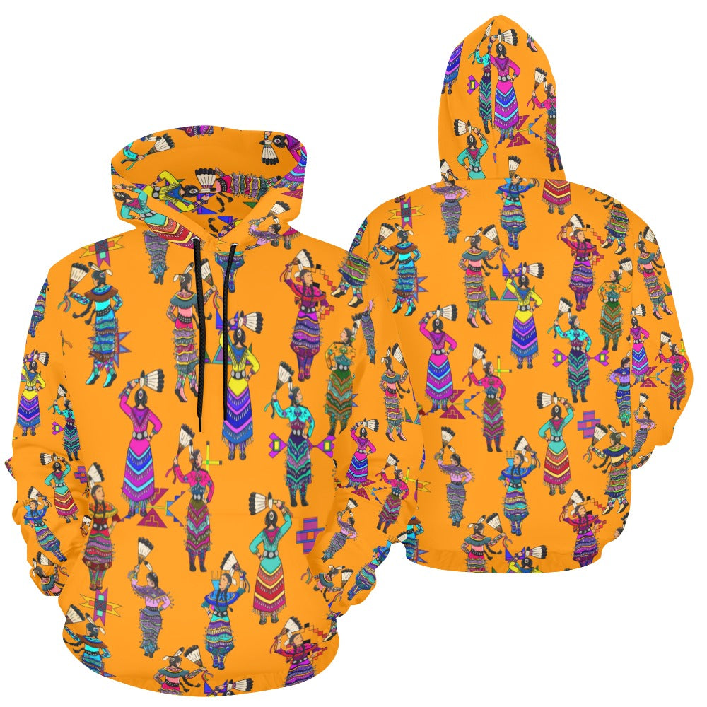 Women's Jingle Dancers Orange Hoodie for Women