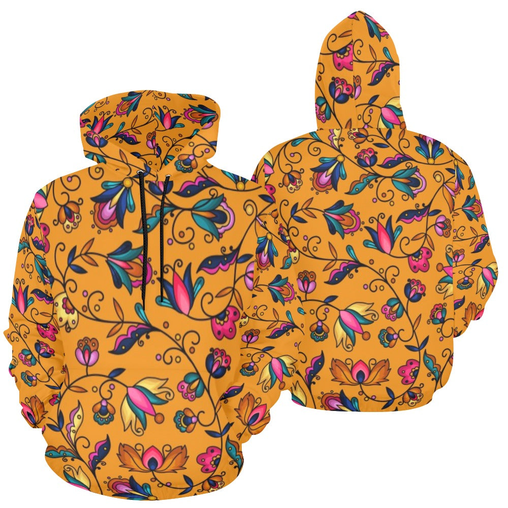 Copper Prairie Petals Orange Hoodie for Men