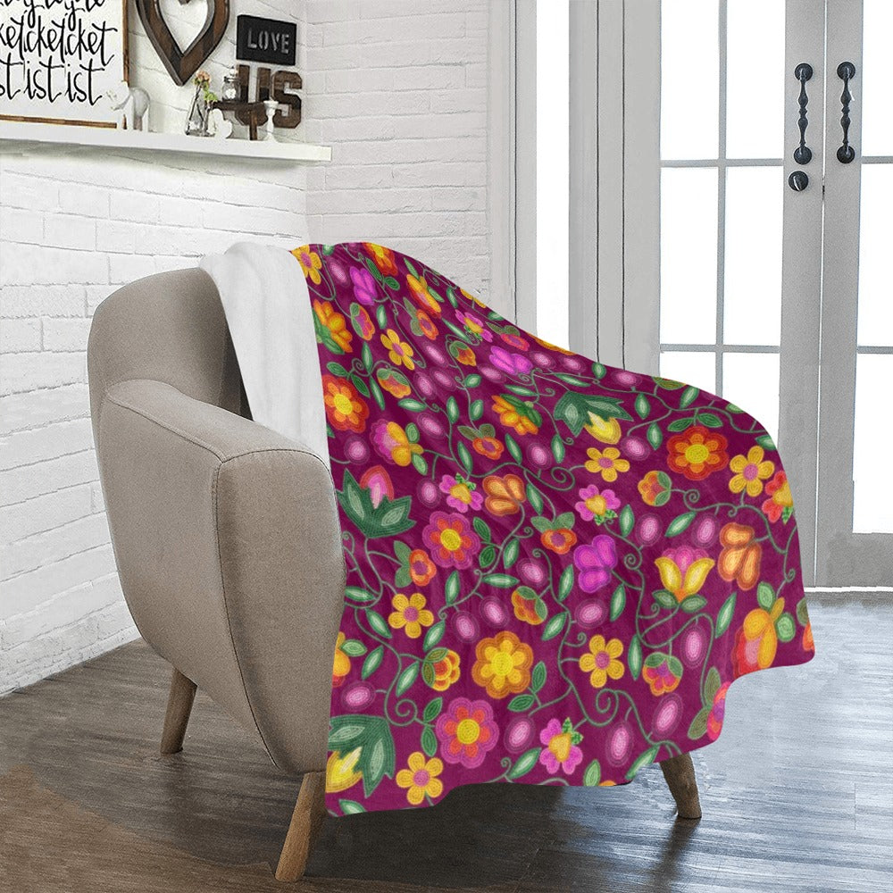 Boreal Bounty Dark Magenta Ultra-Soft Micro Fleece Blanket 40"x50"
