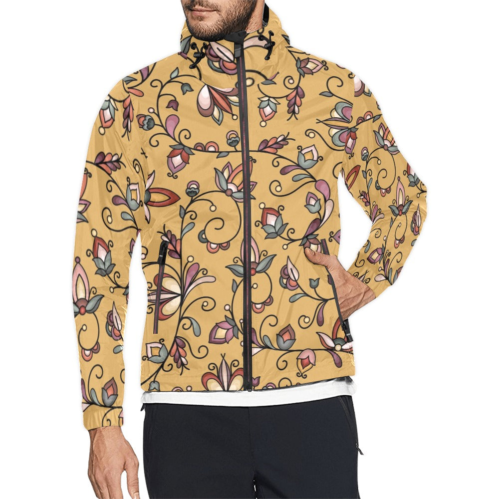 Burnt Sky Petals Gold Men's Windbreaker