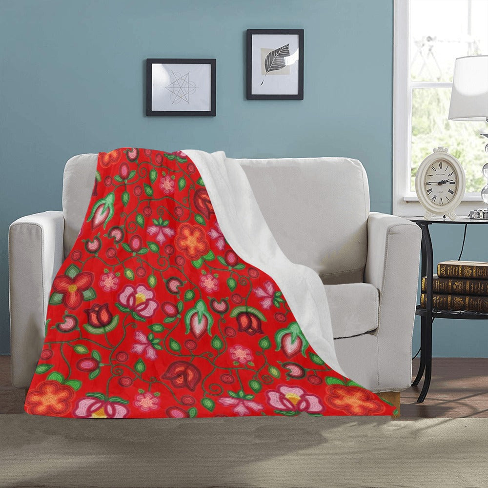 Rose Reverie Red Ultra-Soft Micro Fleece Blanket 40"x50"