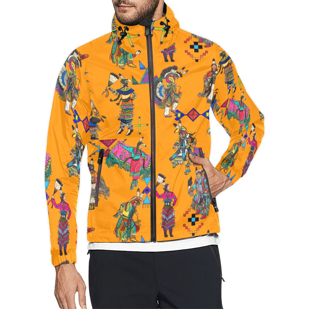 Grand Entry Dancers Orange Men's Windbreaker