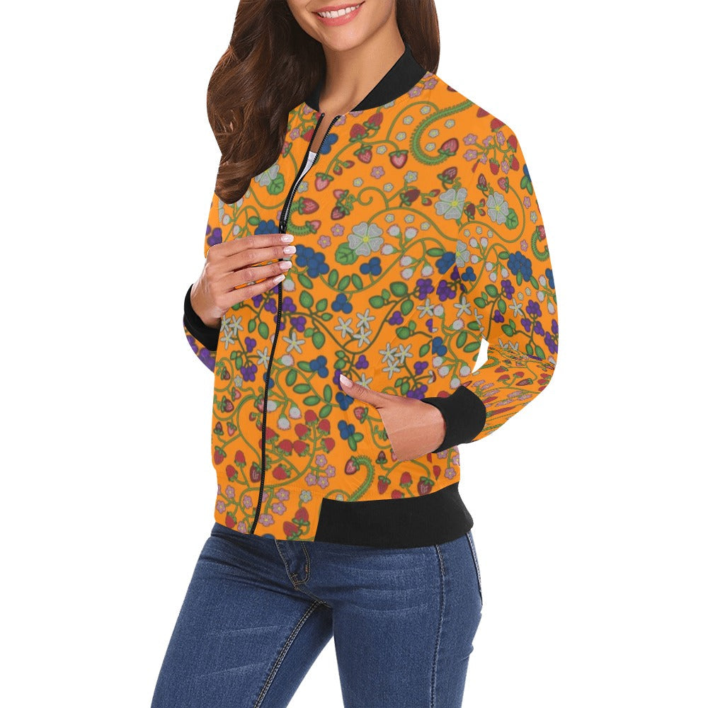 Grandmother Stories Carrot Bomber Jacket for Women