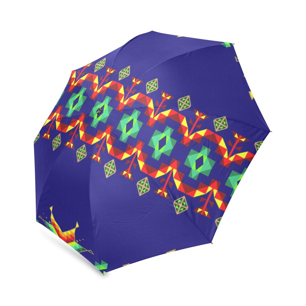 Dreams Of Ancestors Indigo Shade Foldable Umbrella