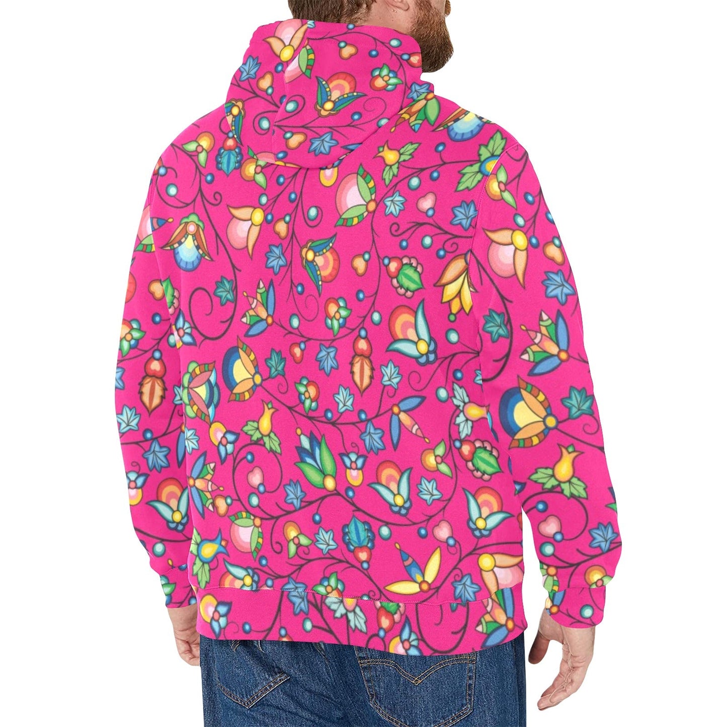 Prairie Plains Spirit Pink Men's Long Sleeve Fleece Hoodie