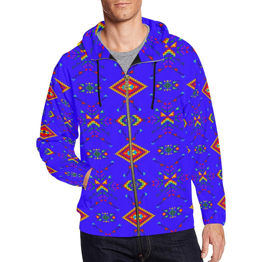 Buffalo Jump Blue Men's Zipper Hoodie