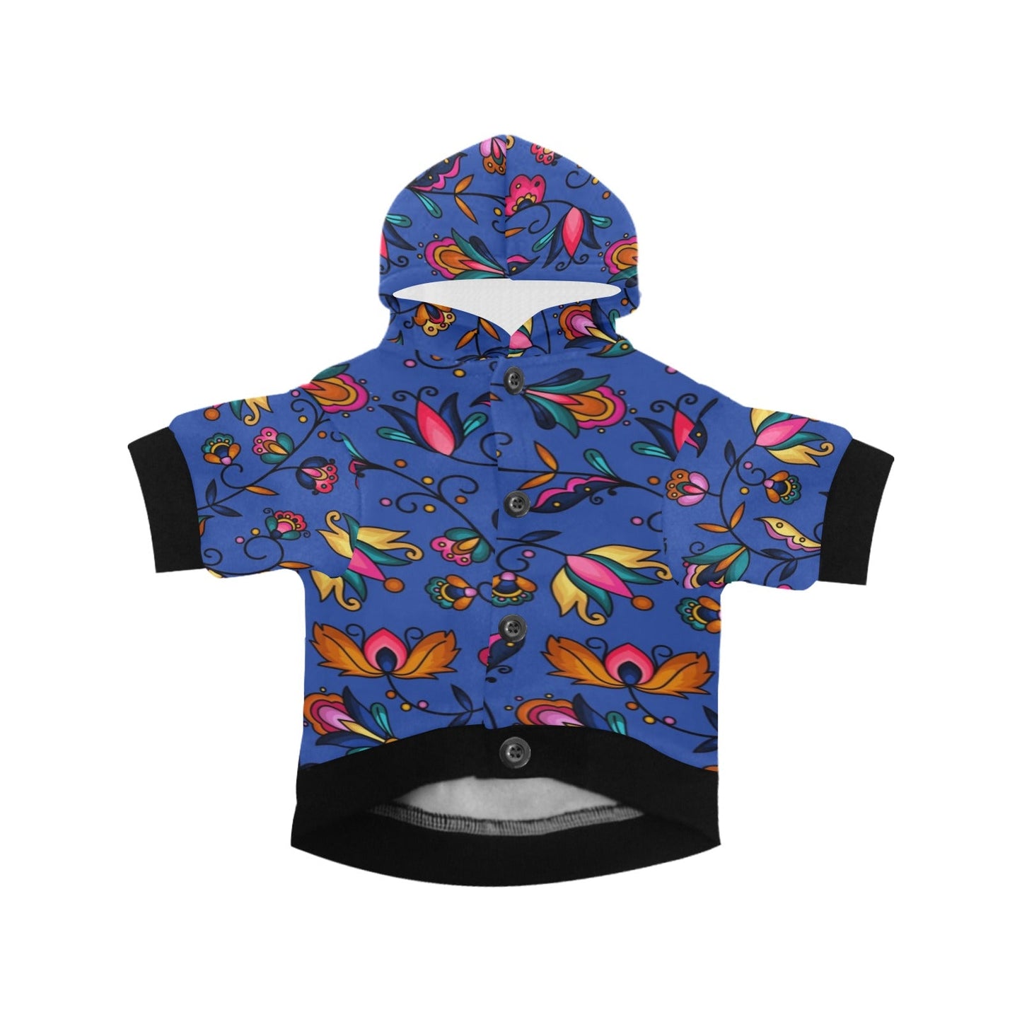 Copper Prairie Petals Blue Pet Dog Hoodie