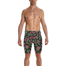 Load image into Gallery viewer, Red Beaded Rose Men&#39;s Knee Length Swimming Trunks
